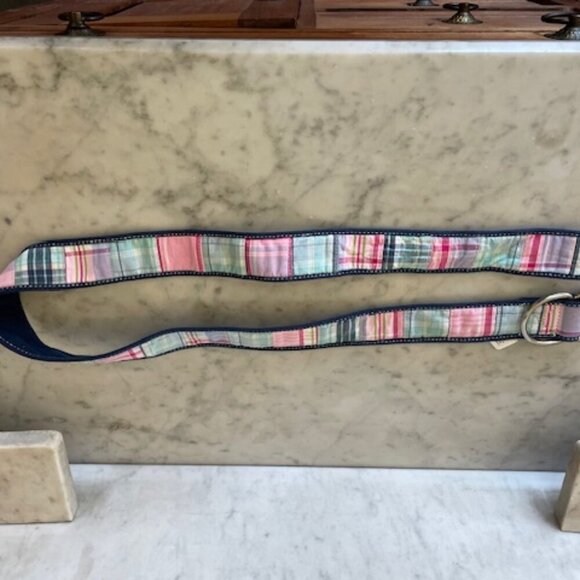 G.H. BASS Madras Patchwork Double D Ring Cotton Belt M/L - Picture 10 of 16